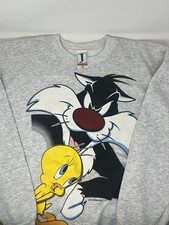 Vintage 1993 Sylvester Tweety Looney Tunes Jostens Crewneck Sweatshirt L
