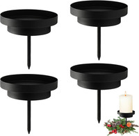 2 In 1 Kerzenhalter Adventskranz,4 StüCk 8Cm Kerzenhalter Stumpenkerzen