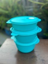 Tupperware Set of 3 Crystalwave Microwave Bowls 4.25, 6.25 and 8.5 Cup