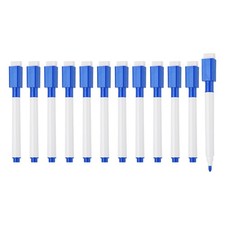Whiteboard Pen, 0.5-1mm Fine Tip Dry Erase Deep Blue White Board Markers, 12 Pcs