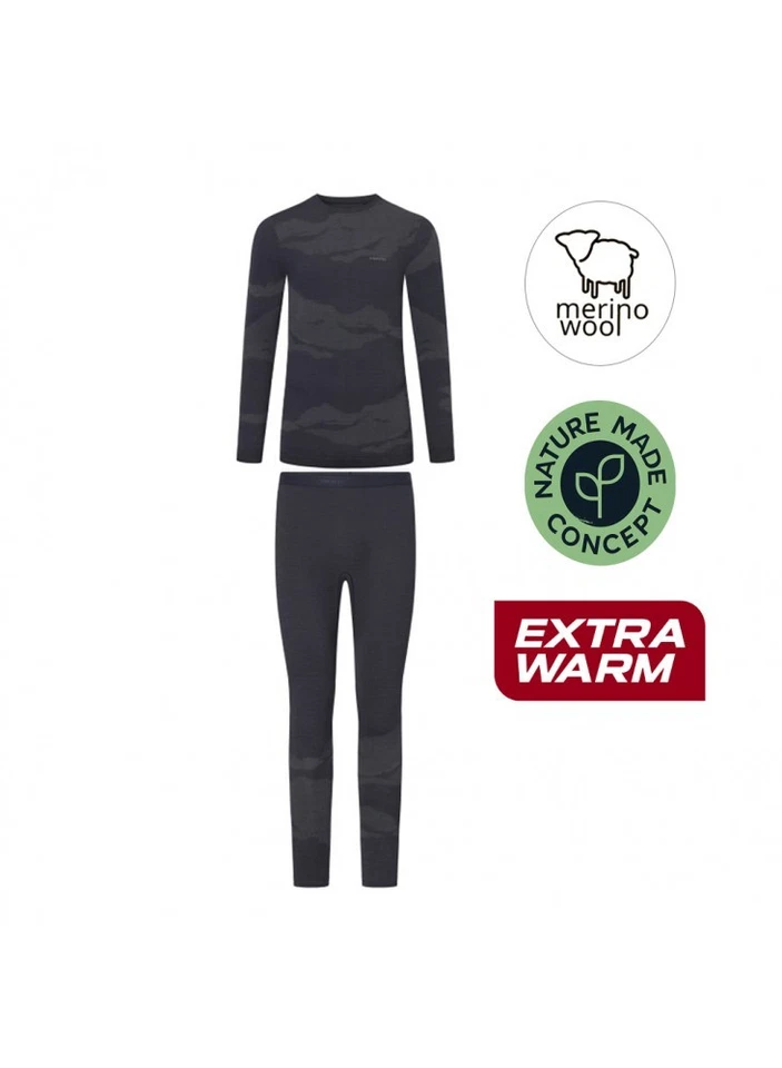 Viking Gasher Merino Navy Thermo Unterwäsche Set -25°C Base Layer Wollmischung