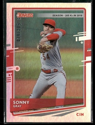 2020 Donruss #201 Sonny Gray Season Stat Line #/205