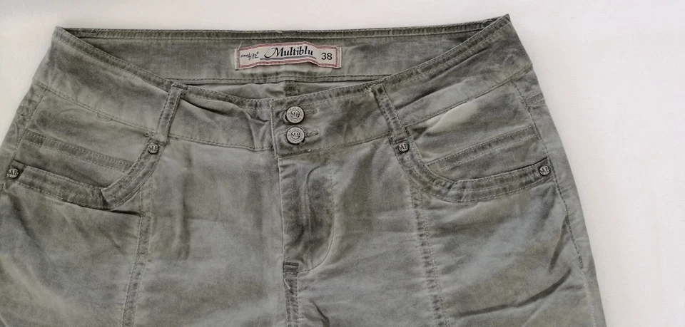 grau grüne Hose Caprihose Multiblu Jeans Gr. 38, neuwertig ,  - Bild 2 von 4