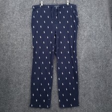 Polo Ralph Lauren Classic Lounge Pants Mens S Small Blue AOP All Over Pony
