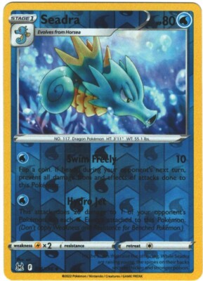 Seadra 36/196 Lost Origin Reverse Holo Uncommon Pokemon Card TCG