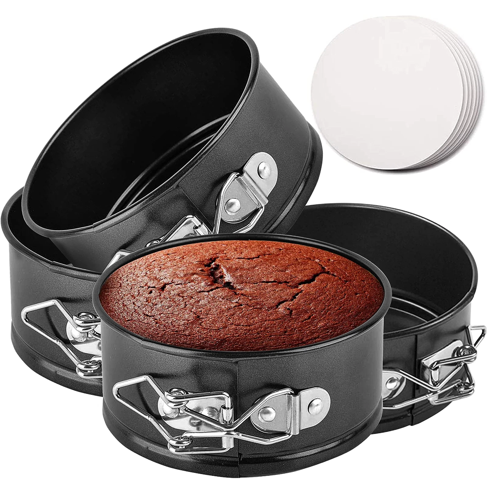 4 Pack Mini Springform Pan Set 4 Inch Cheesecake Pan with Parchment Paper Liners
Opens in a new wind