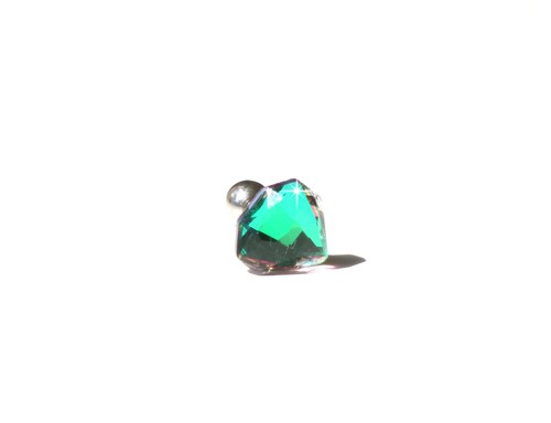 Cartilage Upper Ear Stud Tragus Helix Bar Top Diamond Gem Ear Ring - Picture 4 of 6