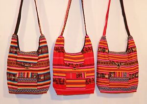 Grosse Peru Tasche Schultertasche Gewebt Inka Muster Folklore Manta Stoff Hippie Ebay