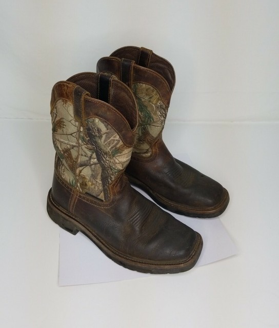 justin men's stampede tan waterproof work boots