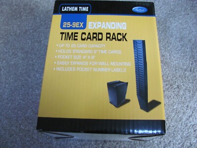 Brand New Lathem Time 25-9EX Expanding Time Card Rack, Holds 9'' Cards Black