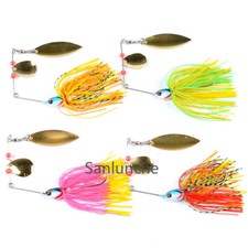 4pcsc Spinnerbait Fishing Lure Buzzbait Blade Bait Spoon Rubber Skirt Bass 15.6g