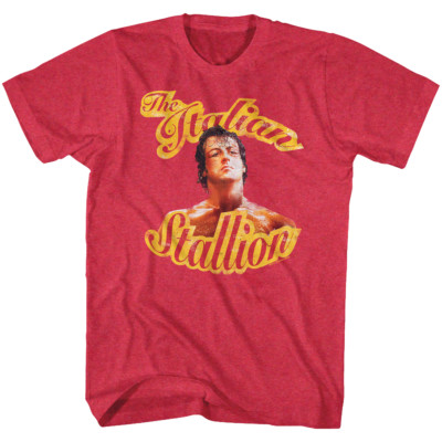 Rocky Balboa T-Shirt New Mens BEATEN in Cherry Heather in Sizes SM - 2XL