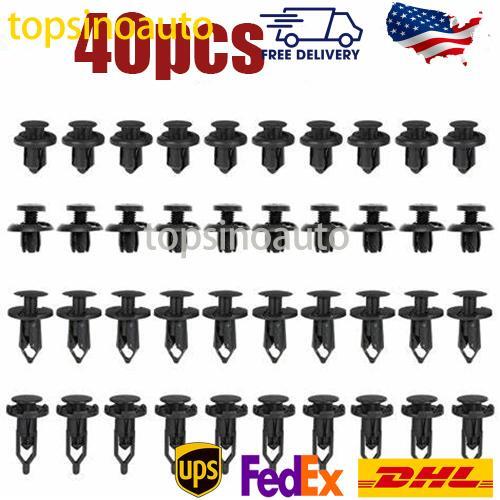 40PCS Car Push Retainer Pin Body Bumper Accessories Kit Rivet Trim Moulding Clip