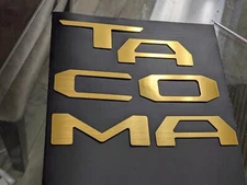Brushed Gold Raised Plastic Letters Inserts NEW Toyota Tacoma 2016 - 23 Tailgate
