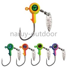 25/50PCS Jig Head Spinner Fishing Hooks Bass Crappie 5 Color 1/32 1/16 1/8 1/4oz
