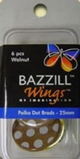 25mm Polka Dot Brads - Walnut - Bazzill Basics Paper