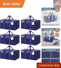 Extra Large Moving Bags with Comfortable Handles - 6 Pack for College & Travel