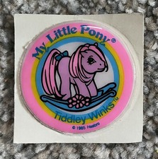 Vintage My Little Pony Puffy Sticker Tiddley Winks 1985 Hasbro 1.5"