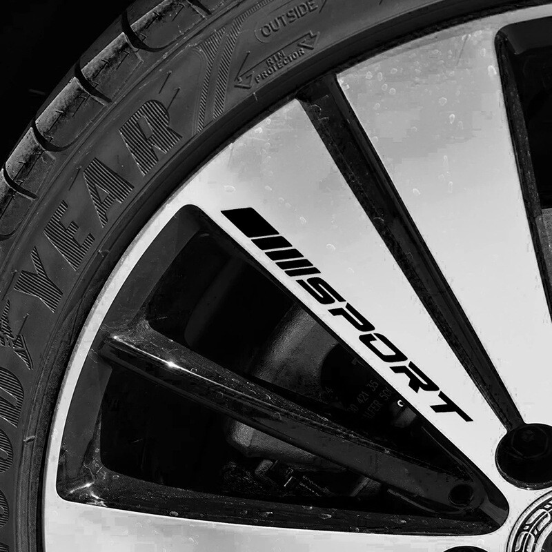 Tire Rims Sticker Car Wheel Rim Stripe Decal Ikasus 3D Sport Letter Wheel Rim Decals ...