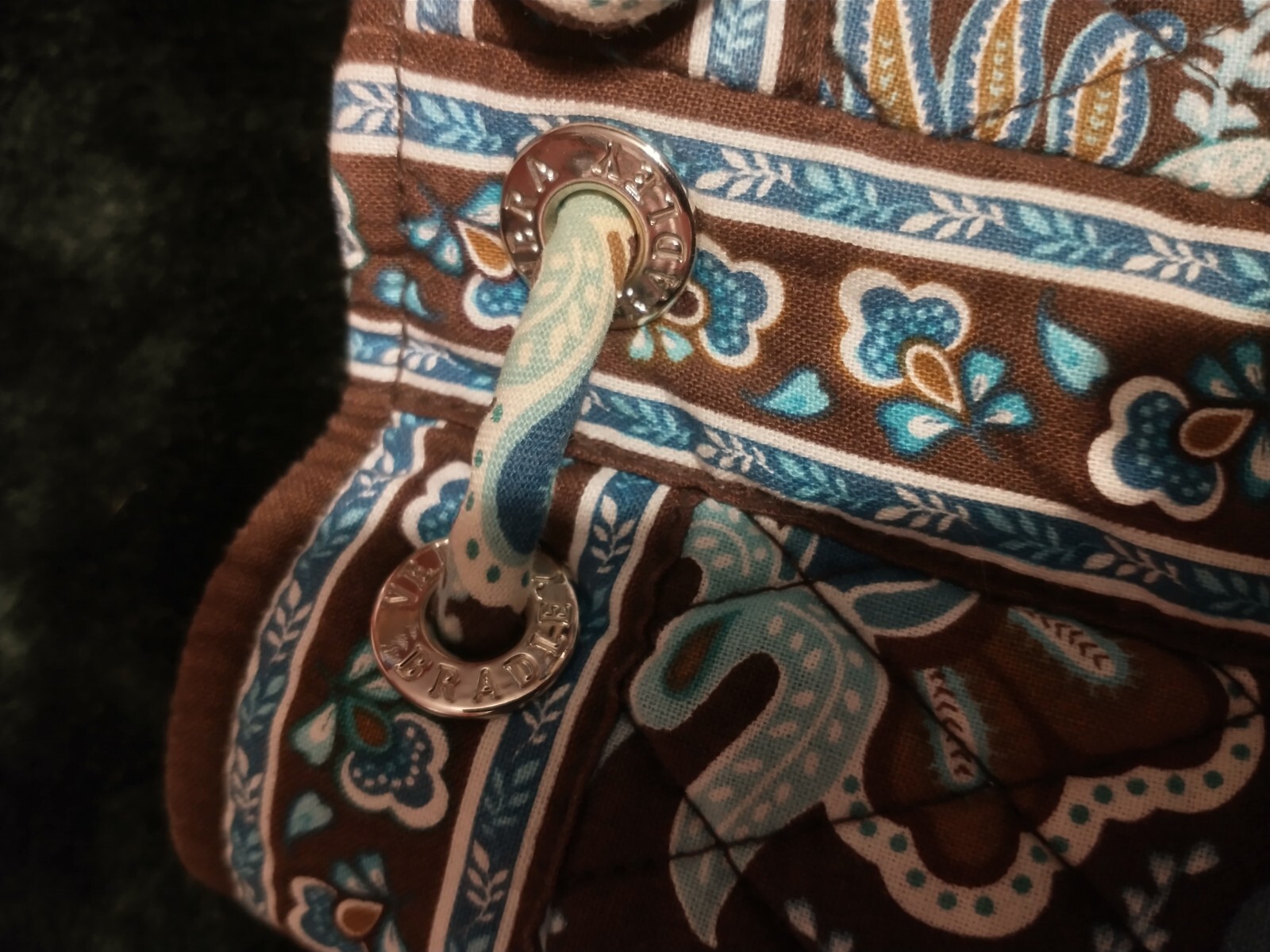 VERA BRADLEY Java Blue Small Backpack Hobo Hippie… - image 8