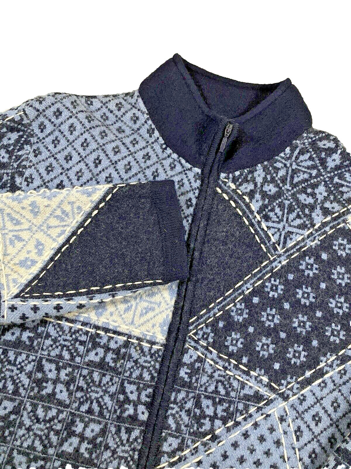 TALBOTS Womens Merino Wool Patchwork Whipstitch F… - image 2