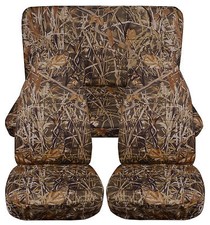 1976-2023 Fits Jeep Wrangler Camo Seat Covers Canvas Front Rear Choose Color