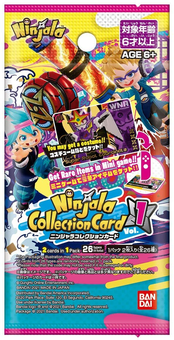 BANDAI Ninjala Collection Card Vol.1 10 pieces BOX Nintendo Switch