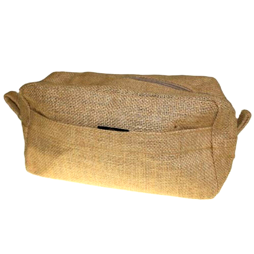 Natural Jute Fabric Toiletry / Cosmetic / Make Up Bag Handmade & Eco