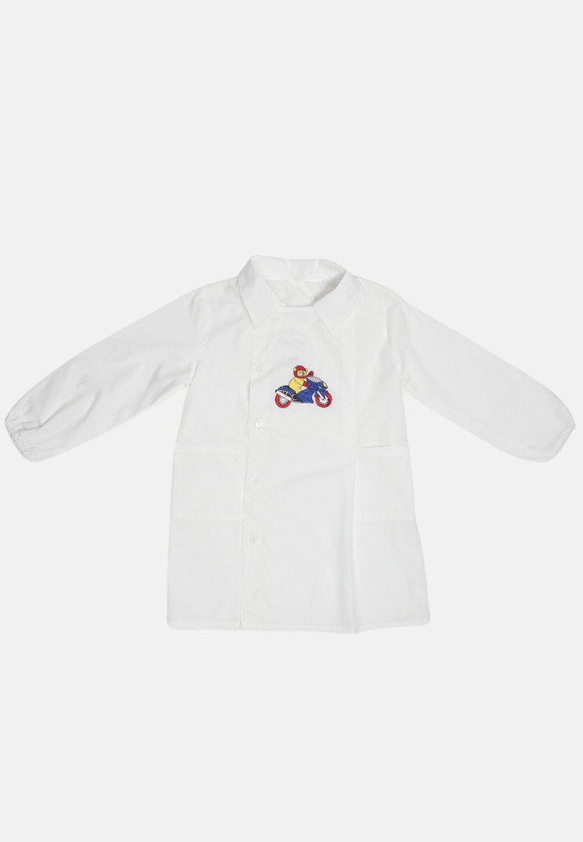 Grembiule Scolastico Bambino Made In Italy - Con Bottoni E Colletto Staccabile