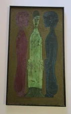 VINTAGE 1960'S TO 1970'S PAINTING ABSTRACT TRIBAL VIBRATION MEDITATION POP ART