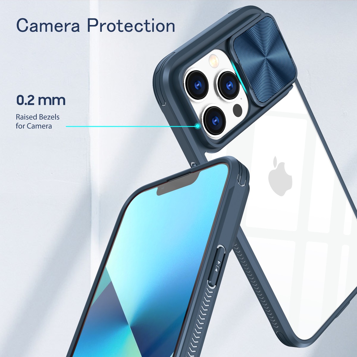 memumi [3 in 1] Crystal Clear Cover for iPhone 14 Pro Max Transparent