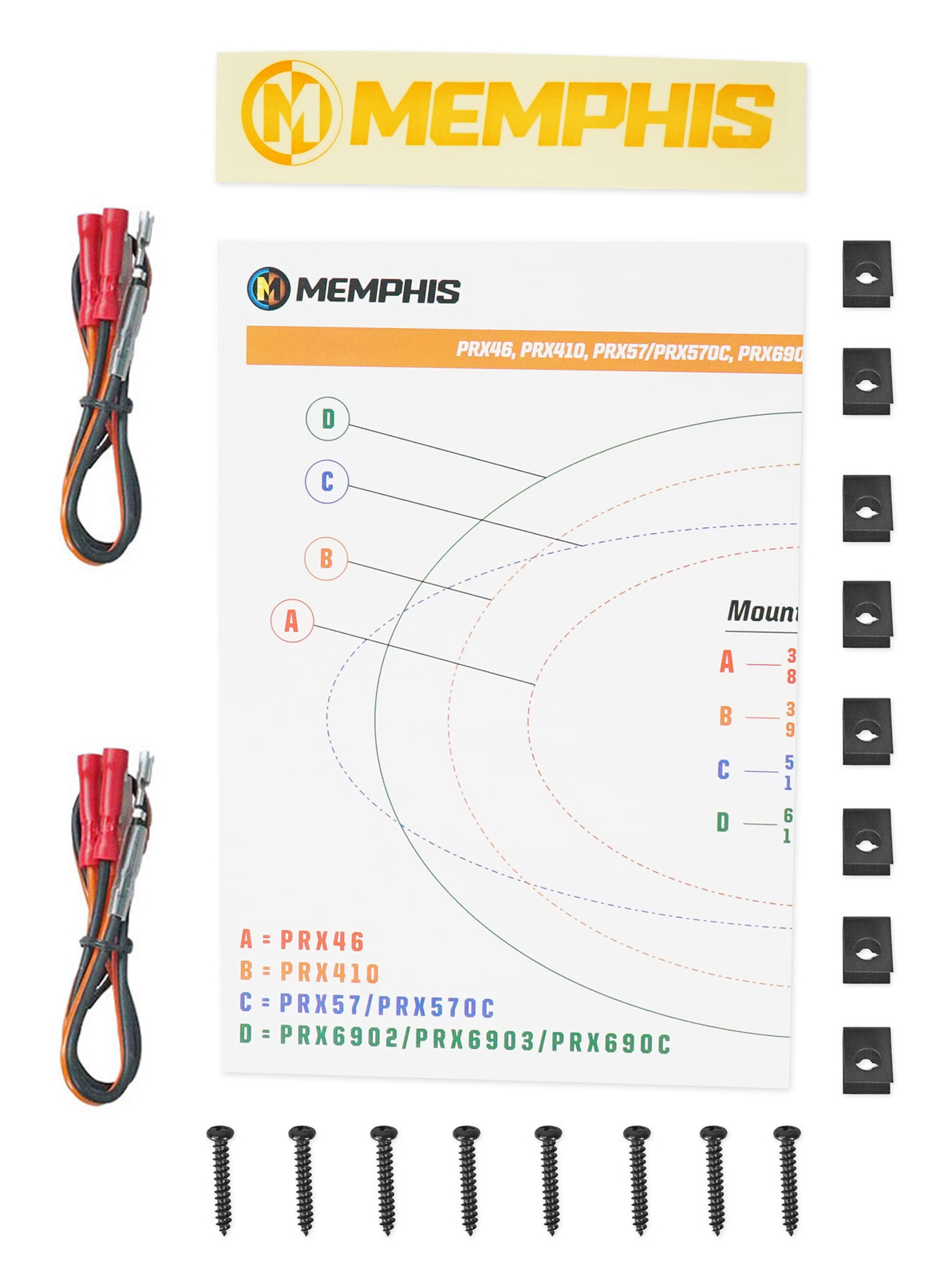 4 2-полосные автомобильные колонки Memphis Audio PRX46 4x6 мощностью 60 Вт с поворотными твитерами 4x64x6