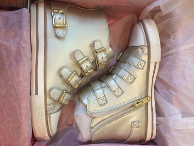 Ash Childrens Girls Leather Vava Toddler Sneakers Gold 12-12.5US/30EU