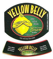 Minnesota Brewing YELLOW BELLY beer label MN 12oz ABV 5.5% WITH NECK