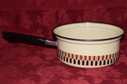 Vintage Italian Moneta Saucepan Enamel 2Qt Dragone Pot MCM Brown Tan — photo 1