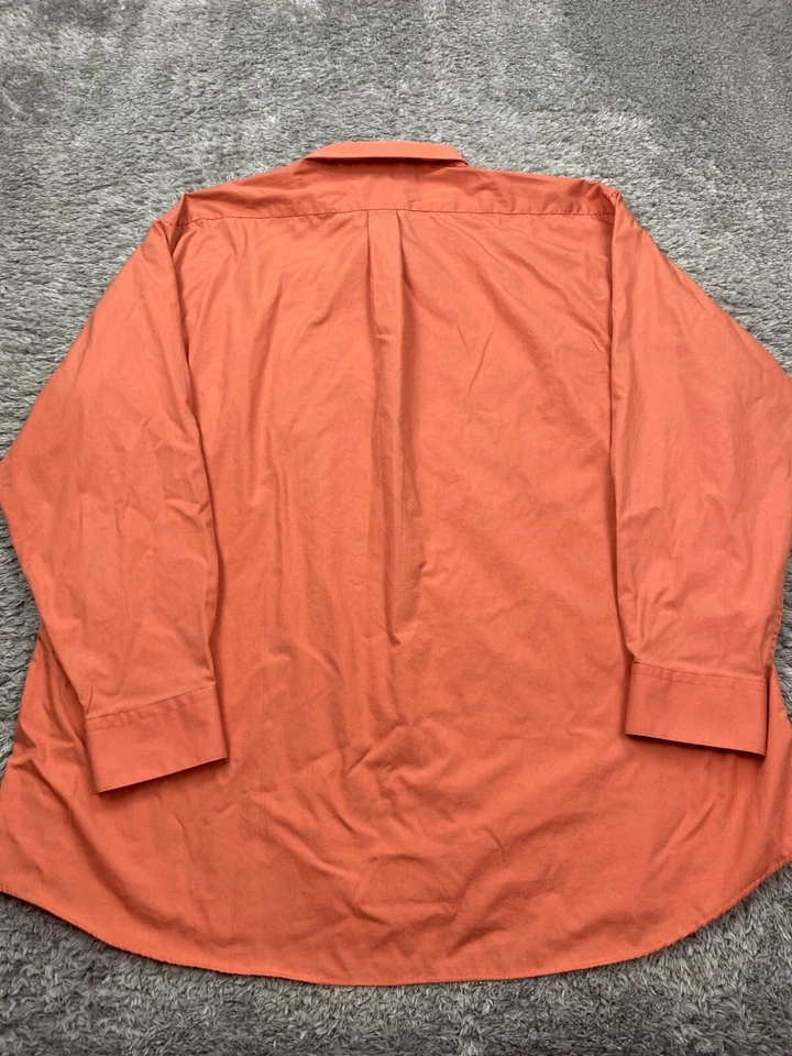 Camisa Bergamo Nueva York Hombres 2XL 18.5 34/35 Naranja Carrera Abotonada Oxford De Colección Foto 2 de 4