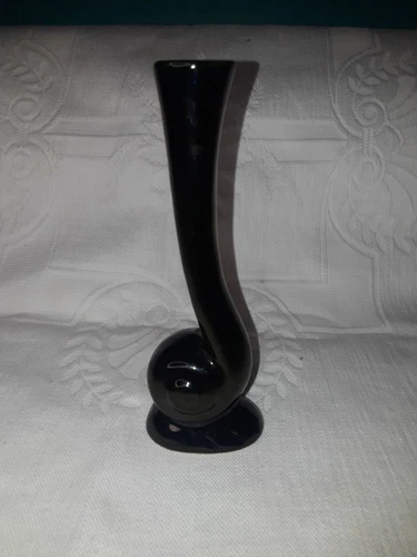 Vintage Frankoma Pottery Snail Bud Vase Prairie #31 Black