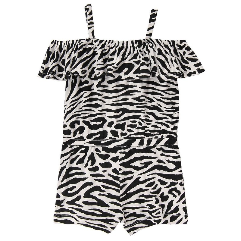 NWT CRAZY 8 Girls Zebra Ruffle Romper Rayon Sunsuit 2T