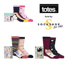 Totes Slipper Socks Girls Tots Originals Novelty Anti Slip Grip Gift Box 2 Pairs