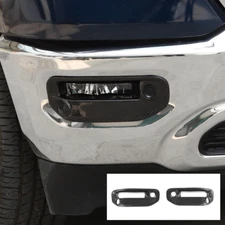 Carbon Fiber Front Fog Light Decor Cover Lamp Frame Trim For Dodge RAM 1500 18+