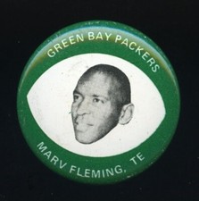 1969 Mrs. Drenk Potato Chips Green Bay Packers Pin Football Marv Fleming *d2