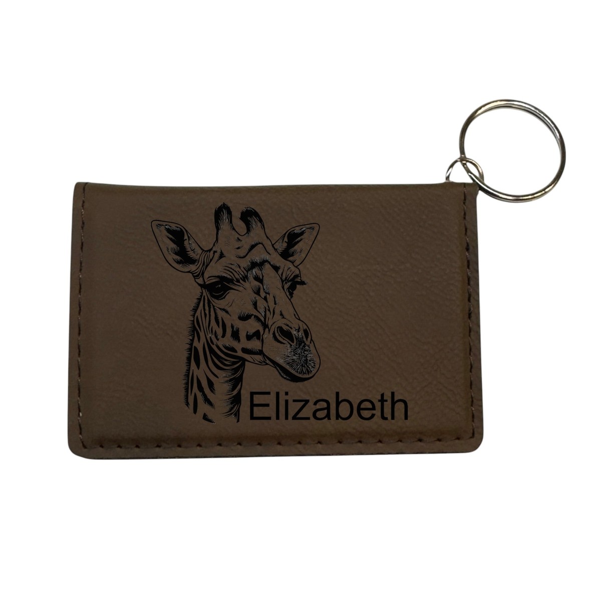 Keychain ID Holder Wallet - Star of David - Leather Keychain ID Holder Wallet - Star of David - Leather