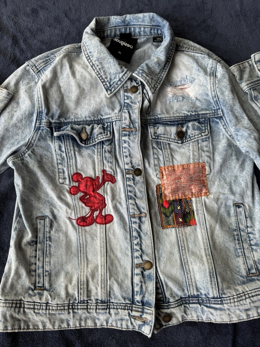 Desigual Disney Mickey Mouse Jean Jacket Size X-Large