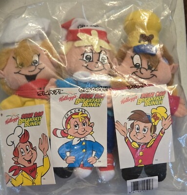 Snap Crackle Pop Stuffed Bean Bag Breakfast Bunch Plush Toy In Bag Kellogg's