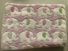 HTF Stephan Baby Plush Pink Elephant Blanket So Soft 38"x30" 2016 VGUC