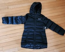 Under Armour Youth Girl's Puffer Parka insulated winter Coat Long SMALL NWT