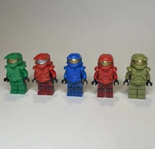 Lego Halo Master Chief & Spartan Custom Minifigure Lot Of 5 Brick Tactical Figs
