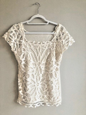 inc international concepts crochet short sleeve top US Size M