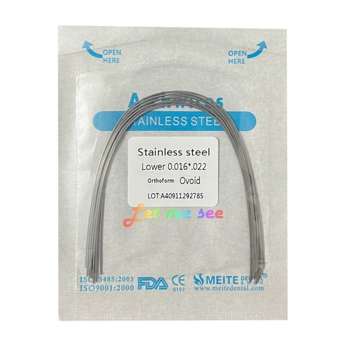Orthodontic Arch Wires Dental Material Super Elastic Niti/S.S Round Ovoid Form - Picture 16 of 24