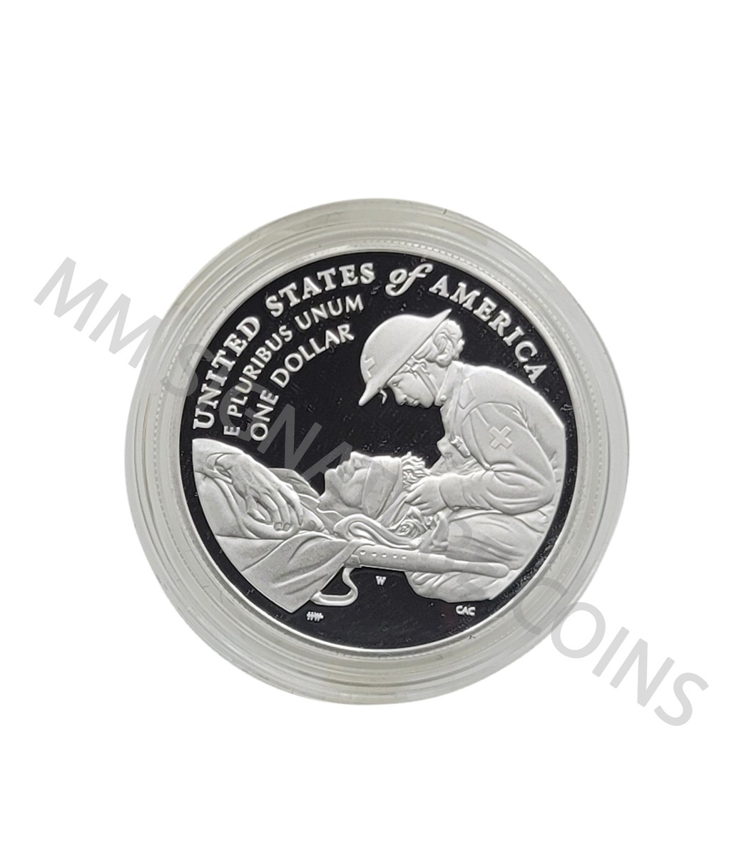 2022 W National Purple Heart Hall of Honor Colorized Silver Dollar